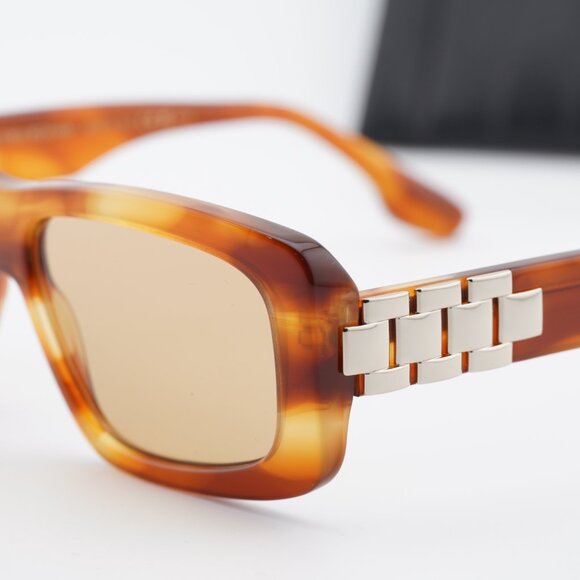 Victoria Beckham VB669S 223 Square Sunglasses – Striped Blonde Havana/Brown main image 10